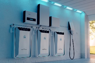 Battery energy storage system in a home garage