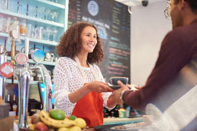 Young barista at a coffee shop