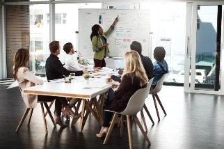 Businesspeople in a strategy meeting