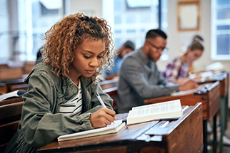 student in class